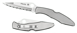 Spyderco Police 4 Lightweight 4.3" Folding Knife with Serrated Edge in Stainless